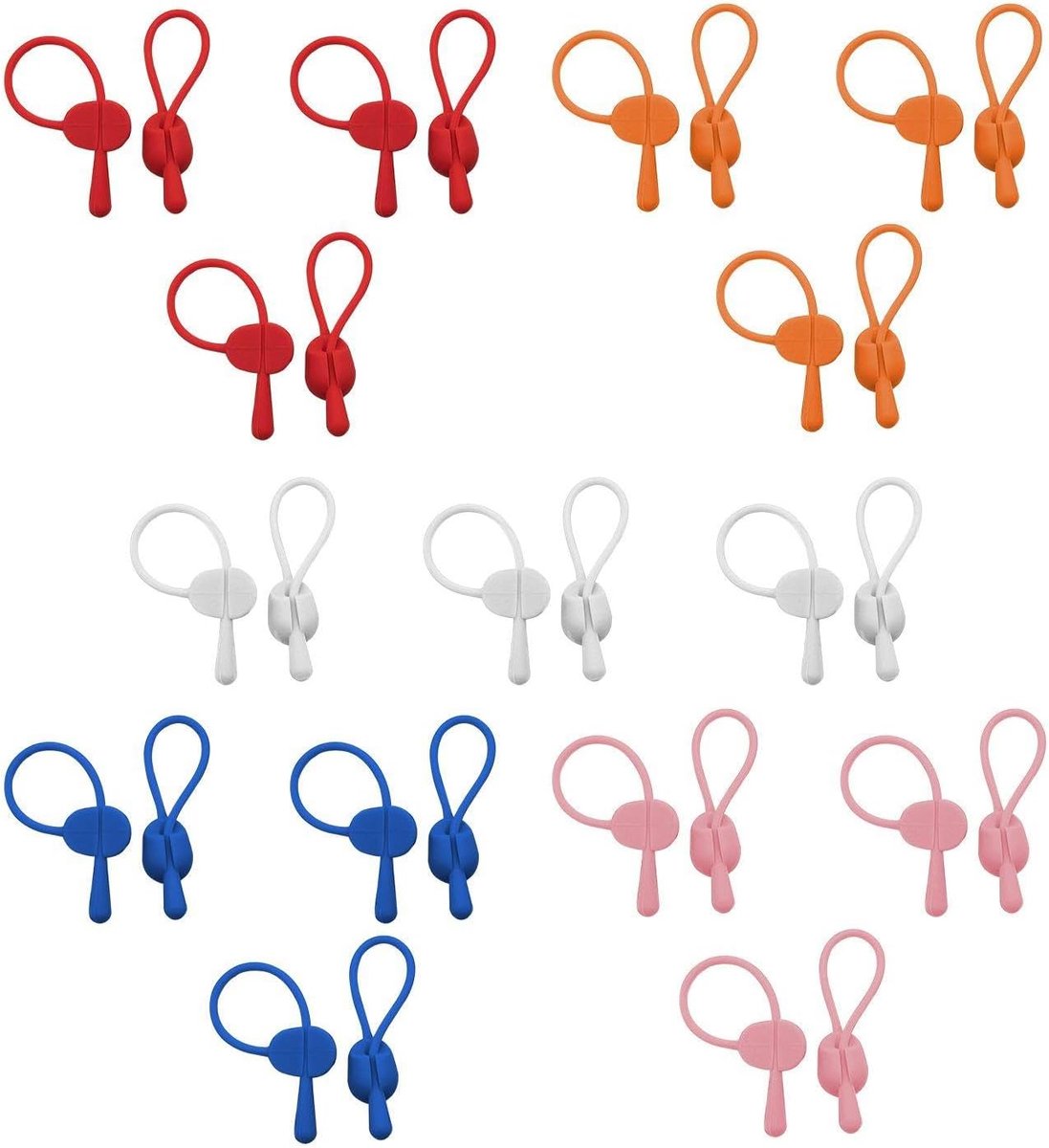 15pcs Silicone Ropes, Reusable Silicone Cable Ties, Elastic Bands Resealable Cable Ties - ShopVlot