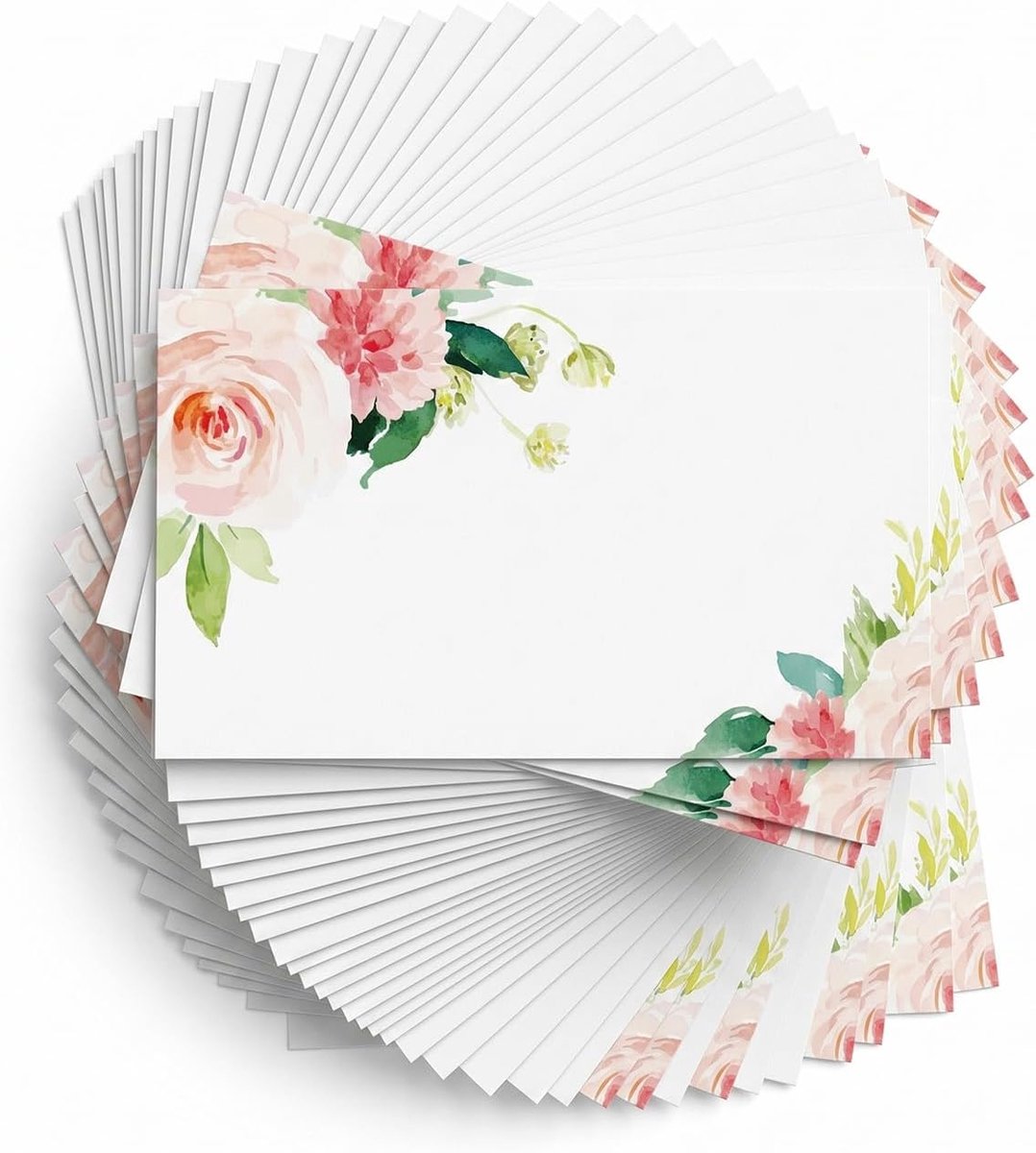 Bruiloftskaarten, 50 stuks, elegant bloemendesign, ideaal voor gasten, bedankberichten en onvergetelijke herinneringen - ShopVlot