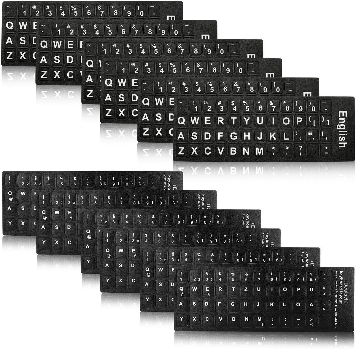 12 Stuks Laptoptoetsenbordstickers, Duits-Engelse Taalstickers, Praktische Taalconversietool, Geschikt Voor Laptop - ShopVlot