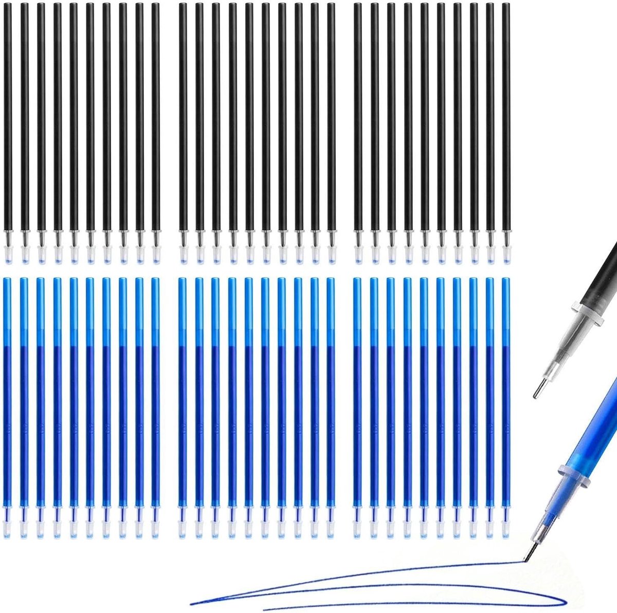 60 Uitwisbare Pennen, Pennen Met Een Punt Van 0, 5 Mm, Gemakkelijk Uit Te Wissen Zonder Sporen Achter Te Laten - ShopVlot