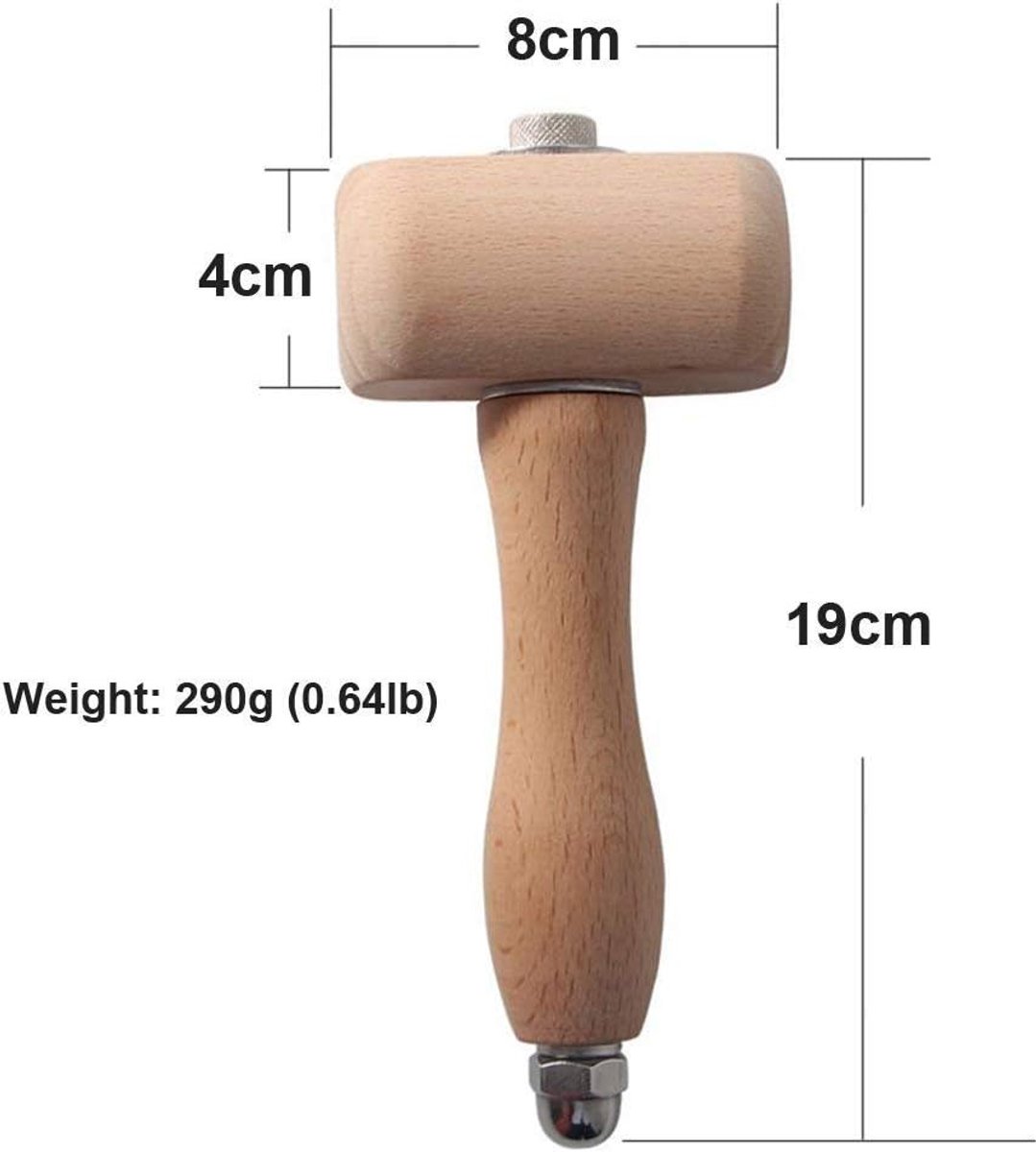 Hammer Beech Wooden Hammer Tool Cutting Wood Hammer Crafts Leather Carving - ShopVlot