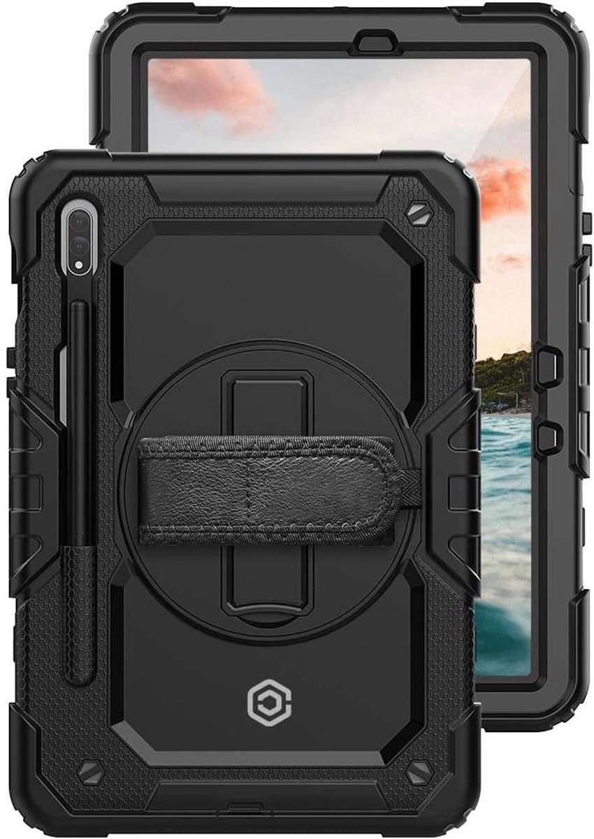 Casecentive Handstrap Pro Hard case with handle Galaxy Tab S8 Plus black - ShopVlot