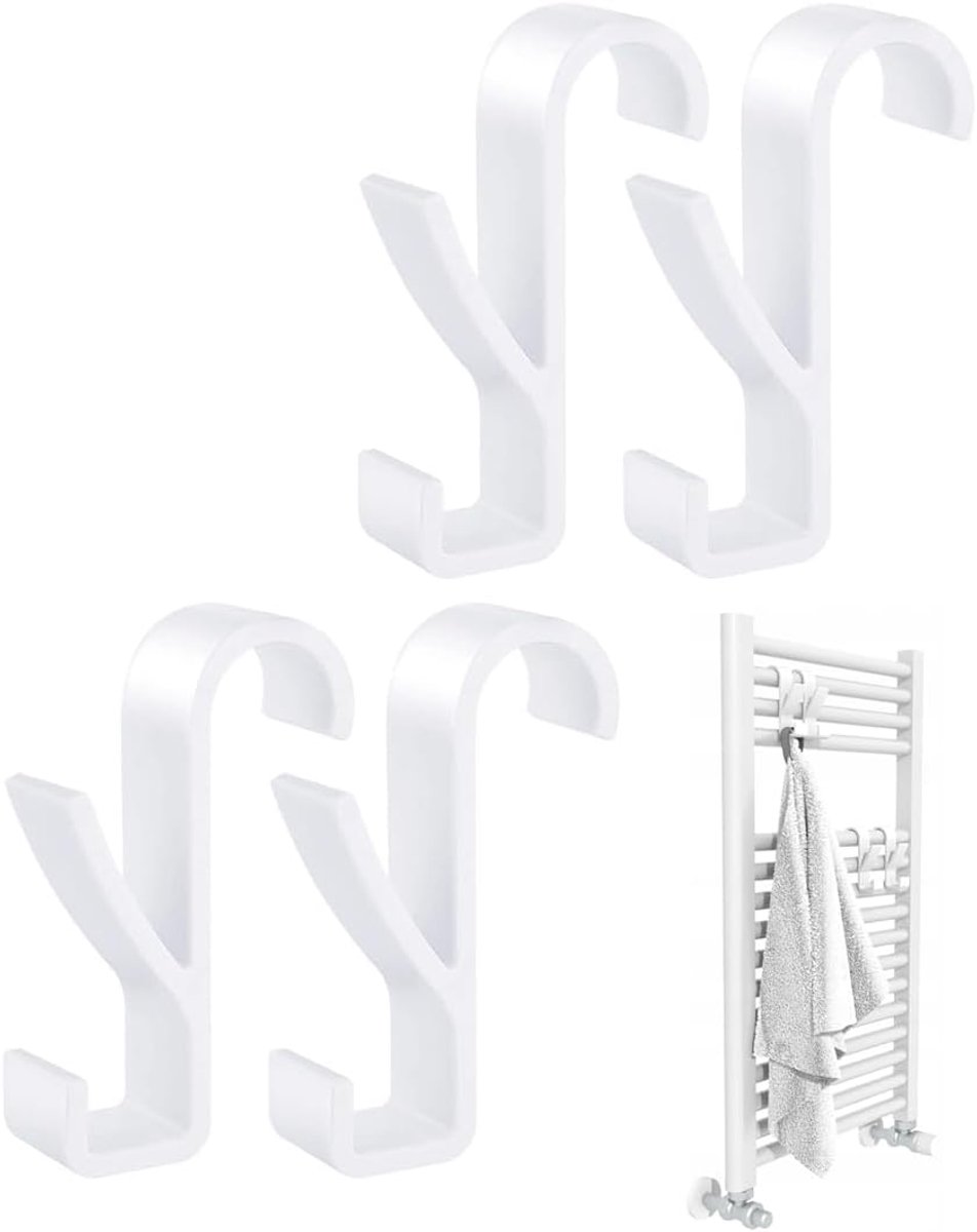 Practical Hooks for Round Radiators, Towel Rack, Set of 4, Hooks and Hooks for Bathroom Hanging for All Standard - ShopVlot