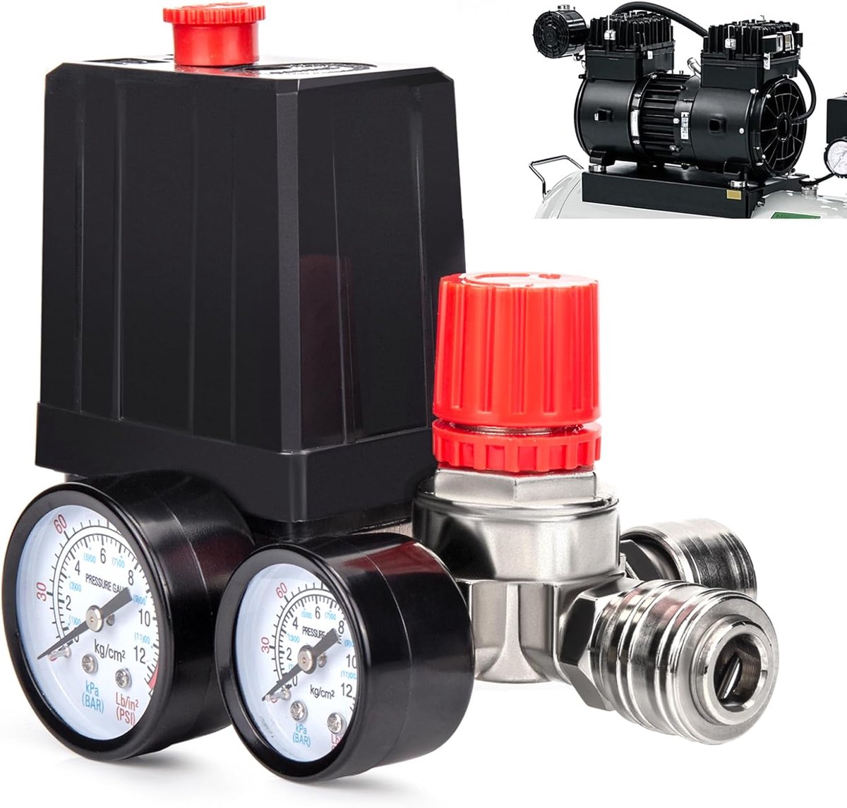 Pressure switch, compressor 220 V, pressure regulator with pressure switch for compressor, pressure regulator - ShopVlot