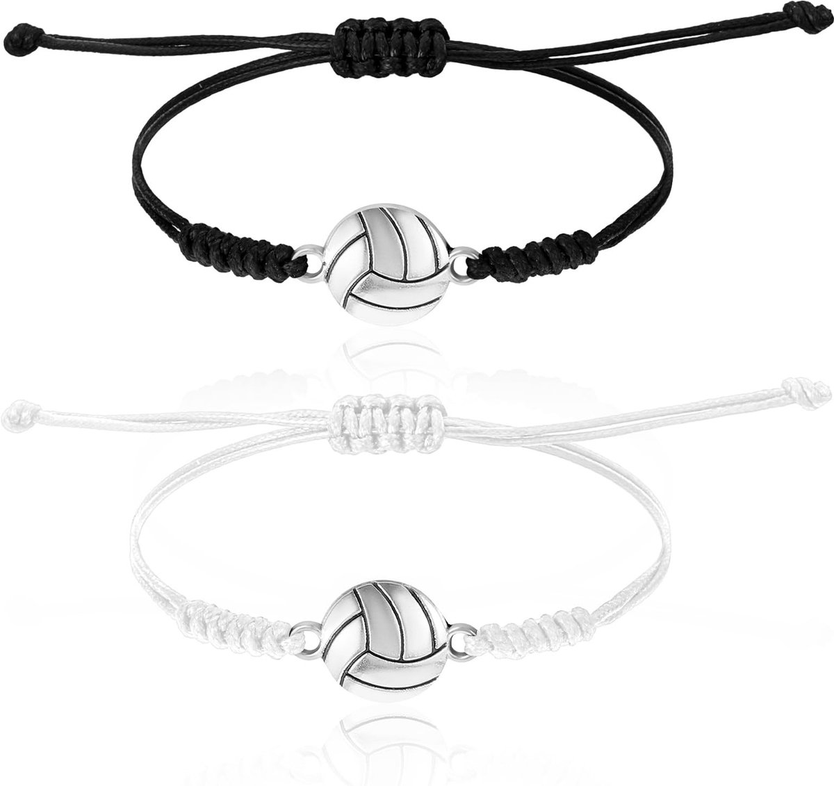 Solidchoice - 2 Stuks Verstelbare Vriendschapsarmbanden met Volleybal Charms