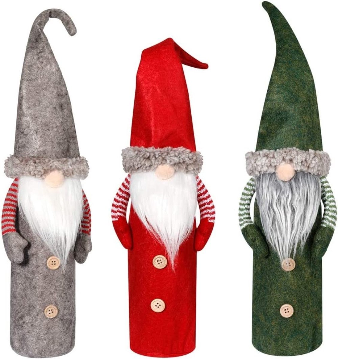 Solidchoice - 3 Stuks Kerst Wijnfles Tassen met Trekkoord