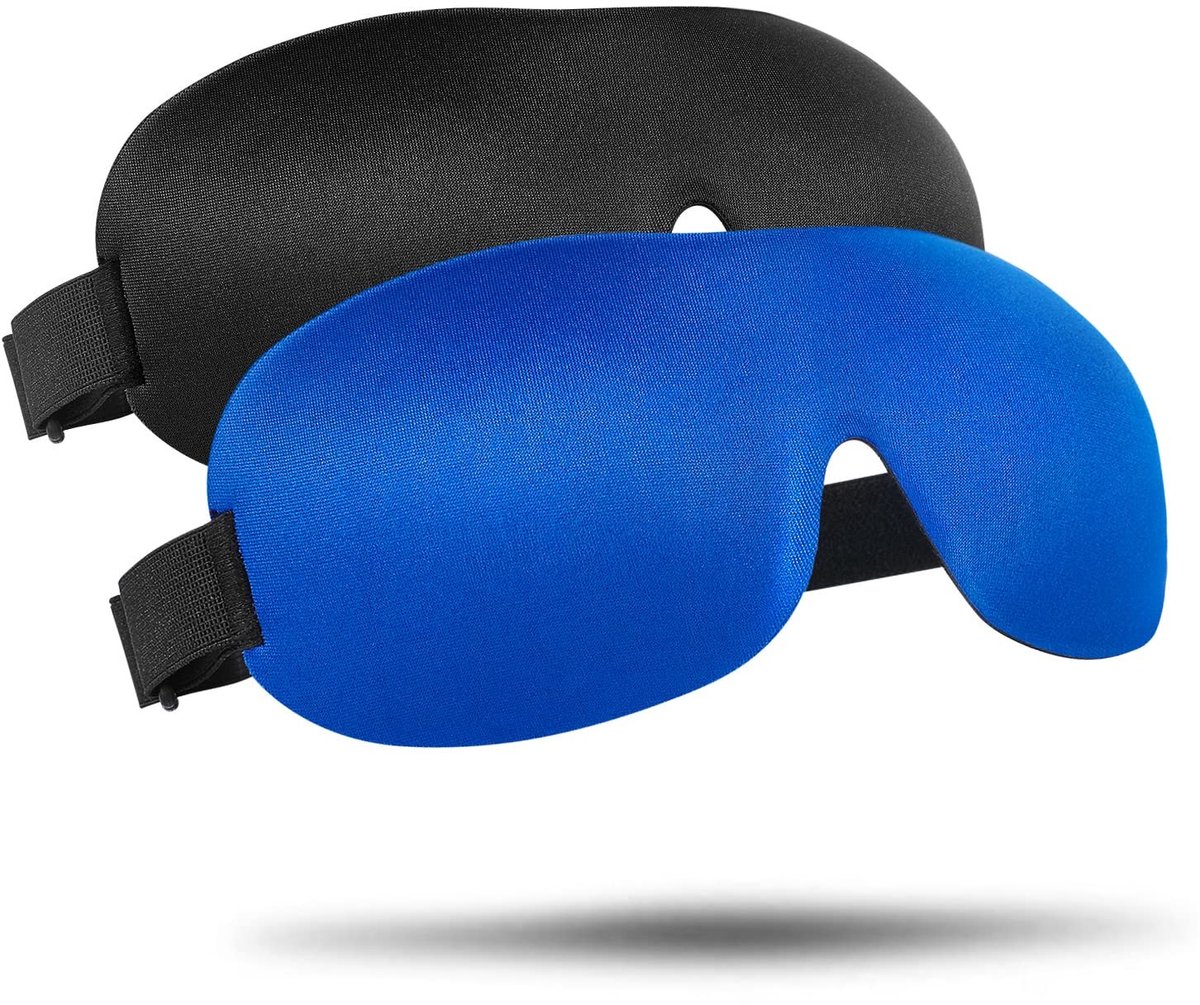 Solidchoice - Set van 2 3D Oogmaskers voor Slaap met Verstelbare Band