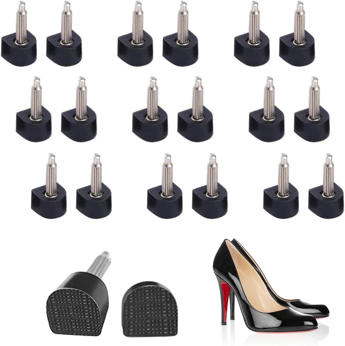 U-vormige vervangende hakken voor dames - 8mm - metaal en TPU - comfortabel lopen - ShopVlot