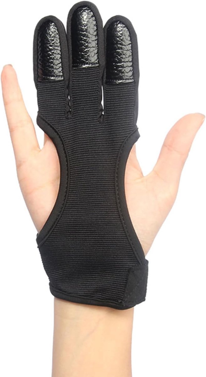 Boogschiethandschoenen 3-vinger - Aanpasbaar nylon/katoen - Ademend en niet-slip - Voor betere schotprecisie - ShopVlot