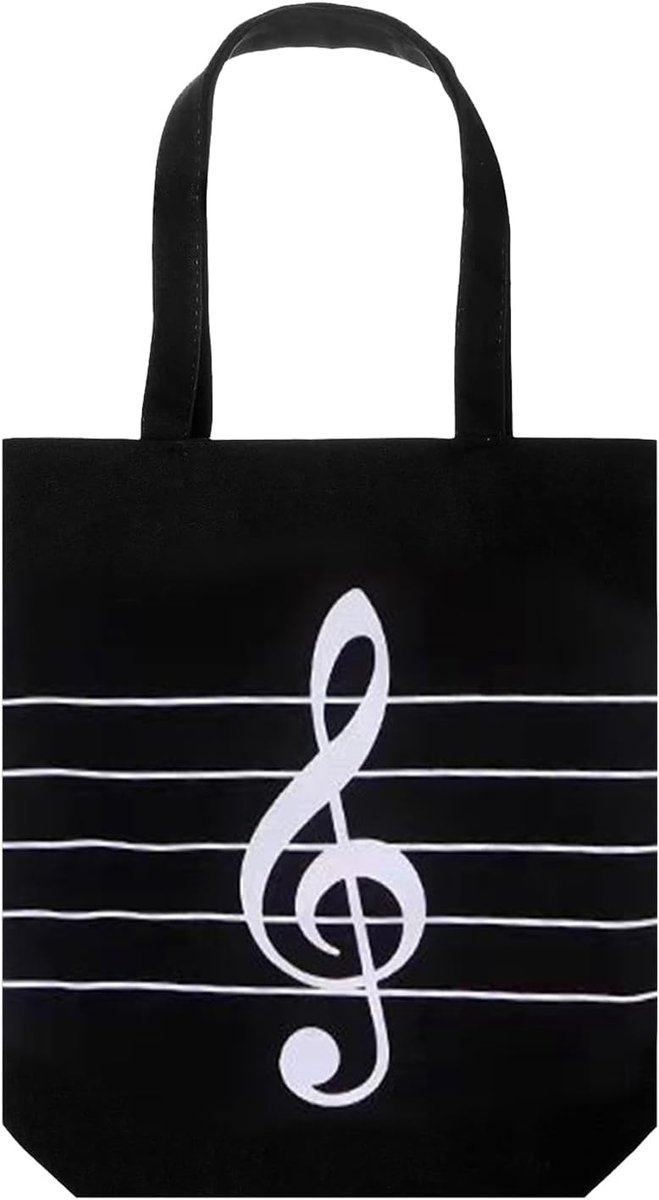 Tote Bag met Muzieknoten - Trendy Schoudertas - Grote Inhoud - Perfect voor Muziekliefhebbers - ShopVlot