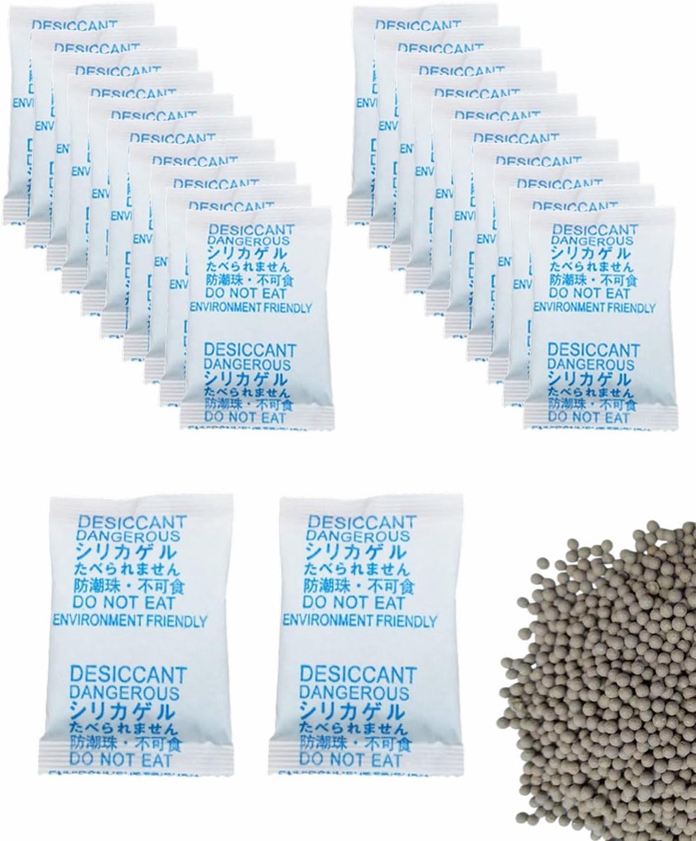 Silicagel zakken 10g - 50 stukken - herbruikbare Silica Gel - droogmiddel voor kleding en auto - ShopVlot