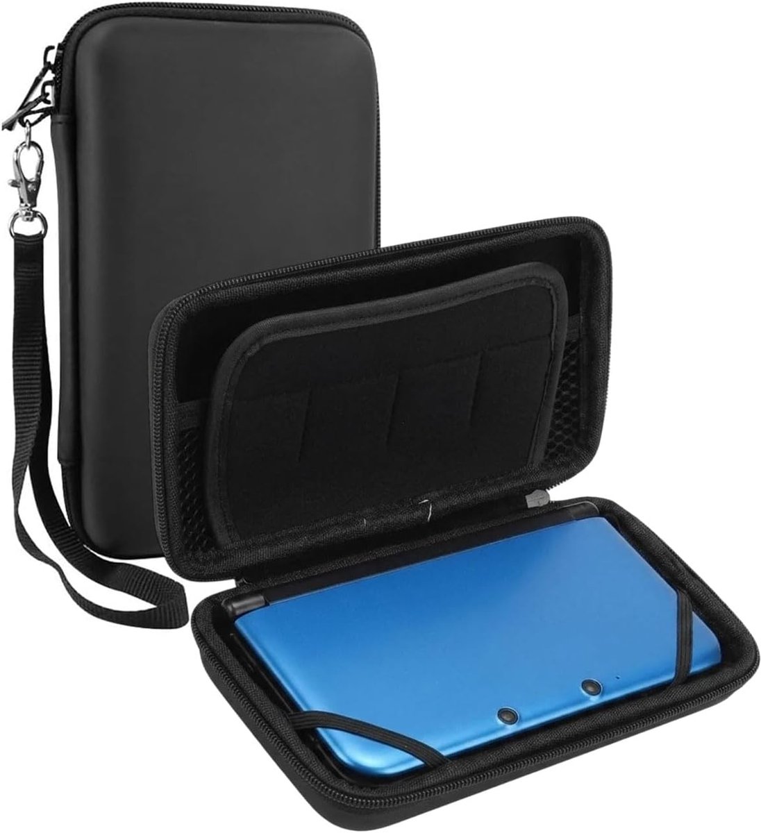 3DS XL hoesje harde schalen - opbergtas zwart - stootvast en waterdicht - ideaal voor reizen - ShopVlot