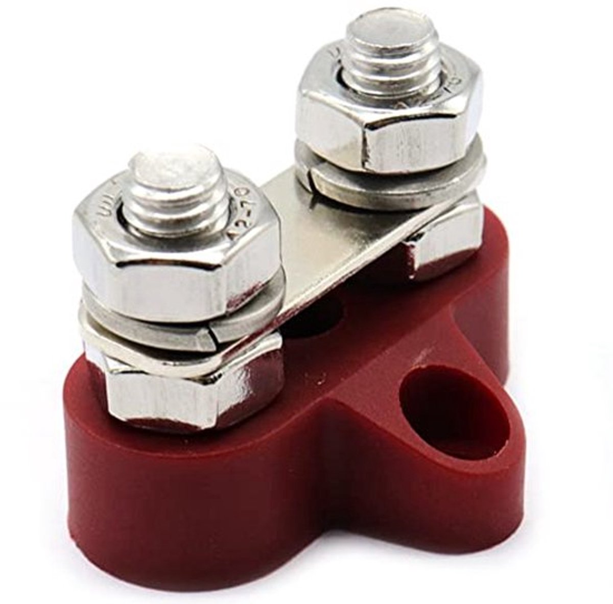 Bus Bar Terminal Block Power Stud grote batterij Junction Post Block Power Terminal Block Set M8 Dual Studs w/bus Bar voor 12-48 V vrachtwagen camper boten - rood