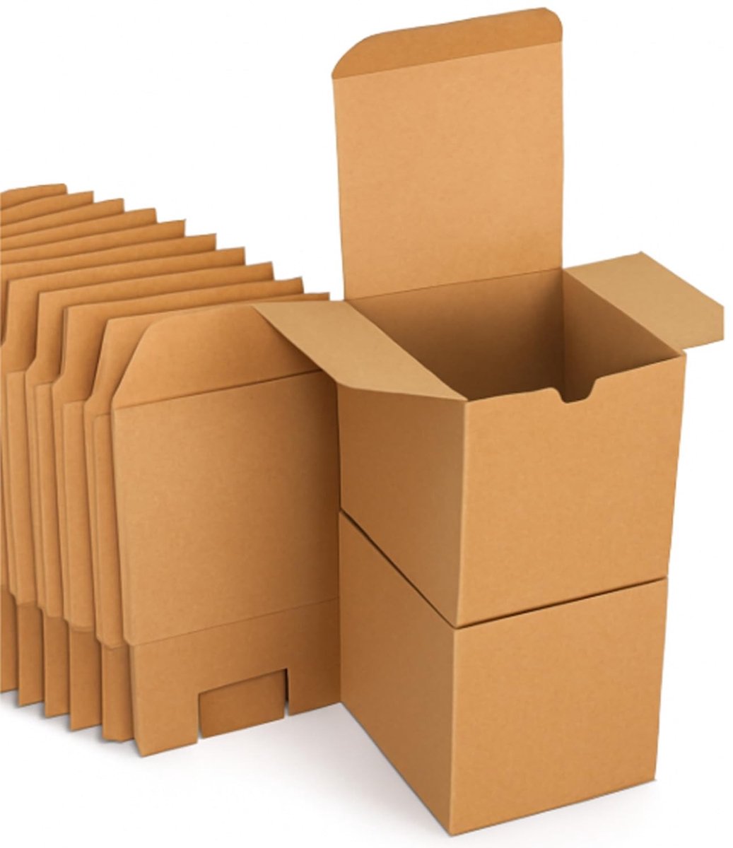 Solidchoice - 30 Stuks Kraftpapier Geschenkdoosjes 10x10x10 cm