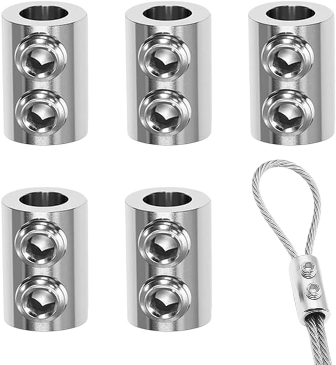 Kabelclips dubbelgat 5 stuks - Metaal - Stevige bevestiging - Ideaal voor kabelinstallaties - ShopVlot