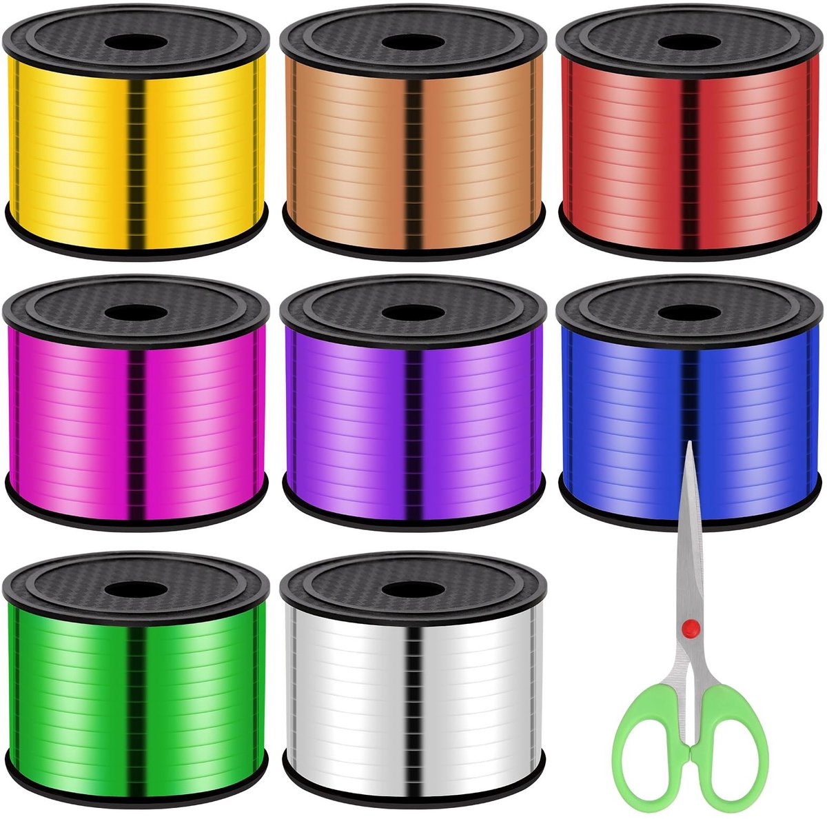 Solidchoice - Set van 9 Metallic Curling Ribbons voor Cadeauverpakking
