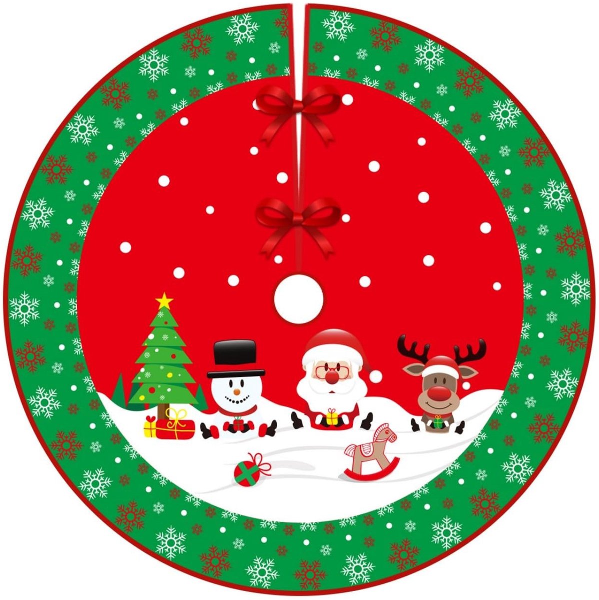 Solidchoice - Kerstboomrok van Polyester 90 cm met Santa Decoratie