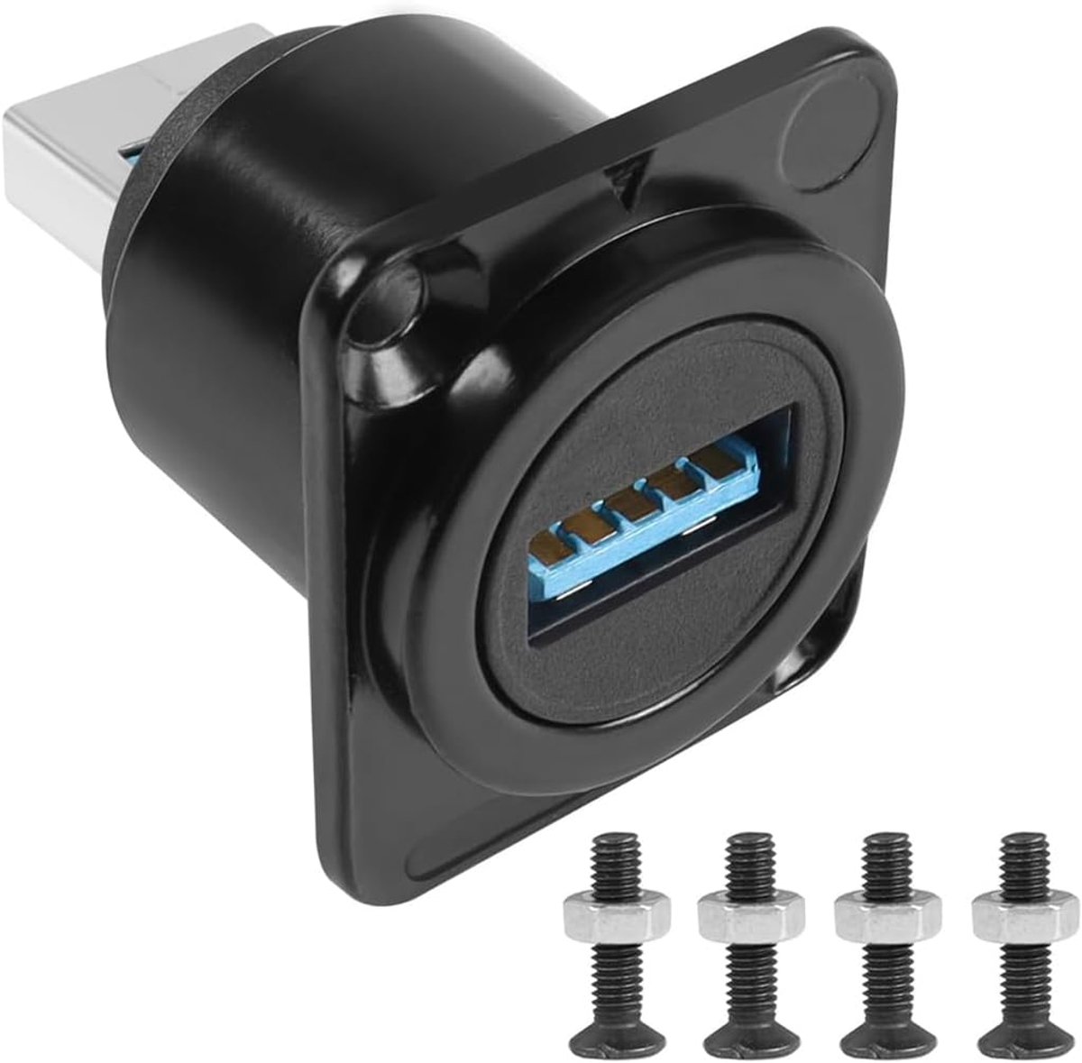 USB 3.0 Adapter Mannelijk naar Vrouwelijk - Paneelmontage - 5Gbps Gegevensoverdracht - Stabiele Laadomgeving - ShopVlot