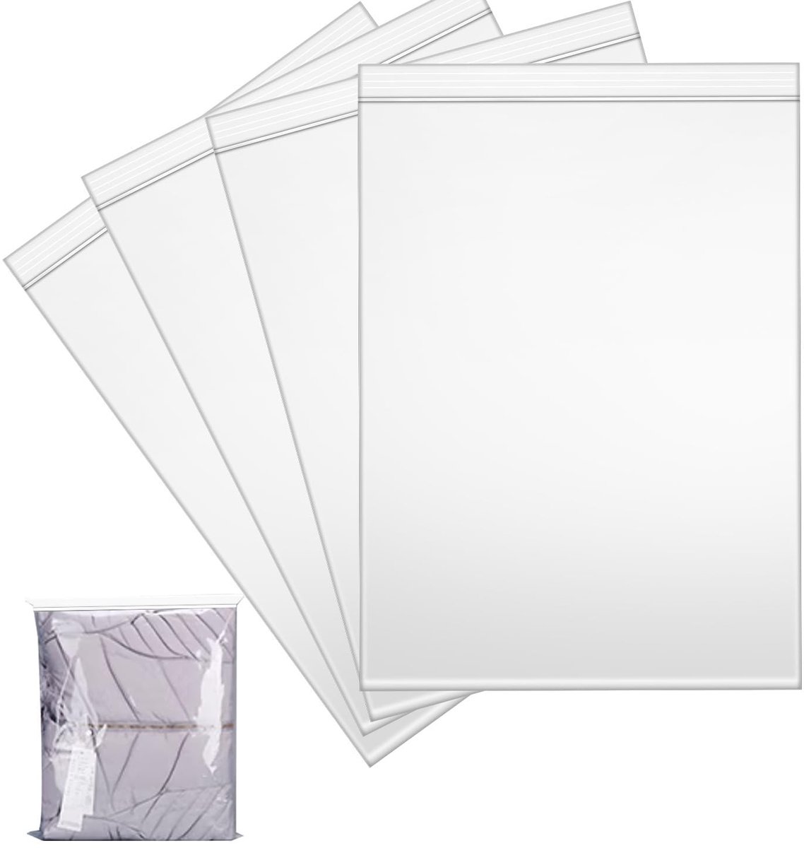 Solidchoice - 20 Resealable Plastic Bags 40x60cm voor Kleding en Reisbenodigdheden