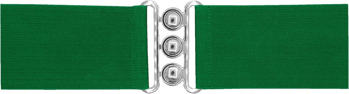 Elastische riem 7.5 cm - met gesp - groen - ideale accessoire voor dames - ShopVlot