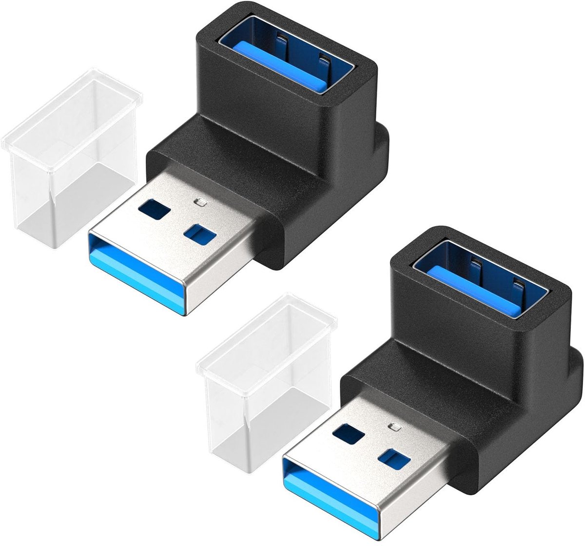 Solidchoice - 2 Stuks 90 Graad USB-A naar USB-A Hoekconnector