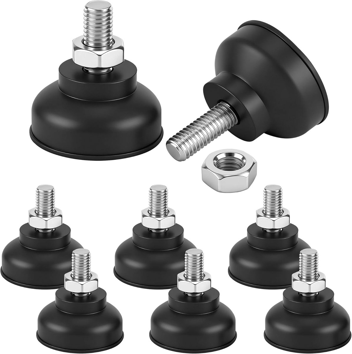 Verstelbare meubelpoten 35x40 mm - rubberen voetjes - schokbestendig - ideaal voor oneffen vloeren - ShopVlot