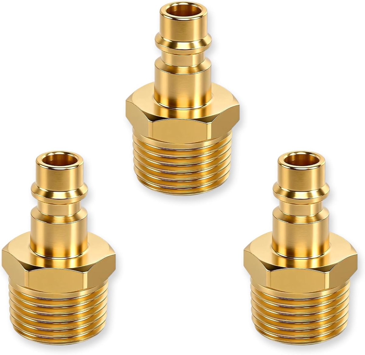 Snelkoppelingen 1/2 inch - Messing - Buitendraad - Ideaal voor pneumatische systemen - ShopVlot