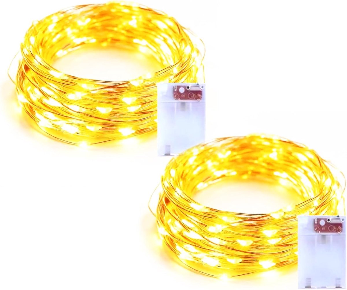 Led-lichtsnoer 5 m - set van 2 - warmwit - sfeervolle decoratie voor binnen - ShopVlot