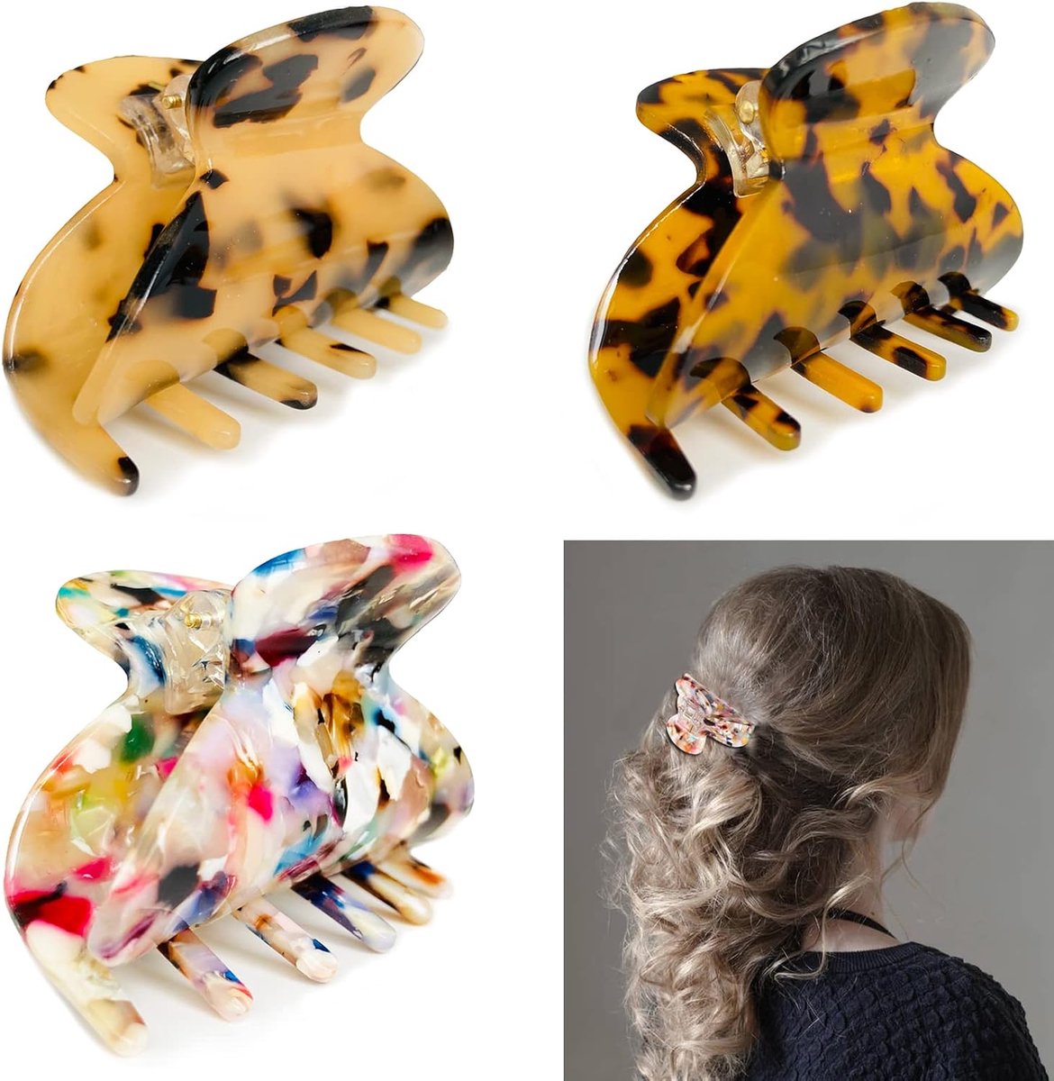 Haarspeldjes 3Pcs - Acetaat - Luipaardprint - Voor medium en dun haar - ShopVlot