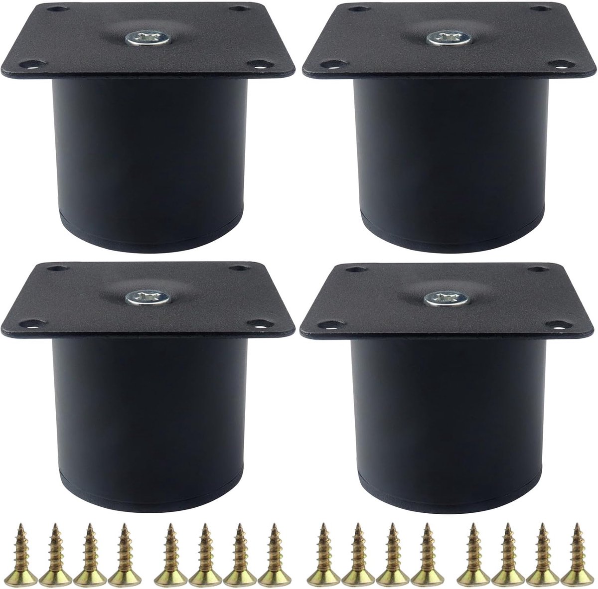 Meubelpoten rond zwart metaal 10 cm - moderne stijl - geschikt voor meubels - ideaal voor banken en kasten - ShopVlot