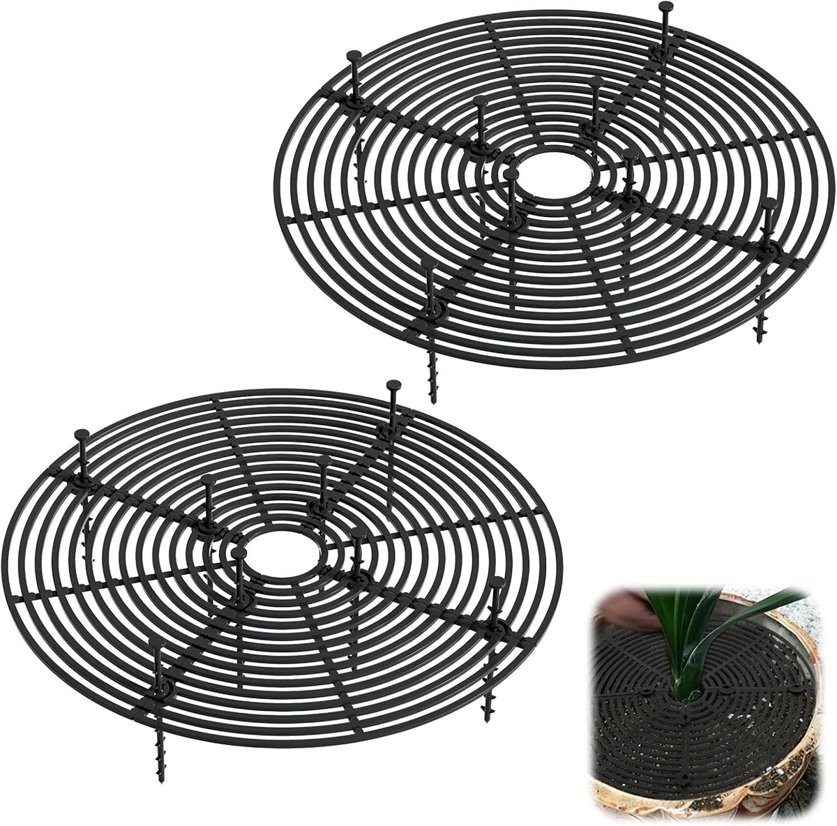 Bloempot 30 cm - Set van 2 - Beschermende rooster - Beschermt planten tegen dieren en kinderen - ShopVlot