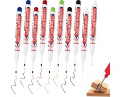 Zouwel Set of 10 Marker Pens for Drilling, 20 mm Point, 5 Colours B Ear Hole Markers for Wood, Plastic, Wall, Metal - ShopVlot