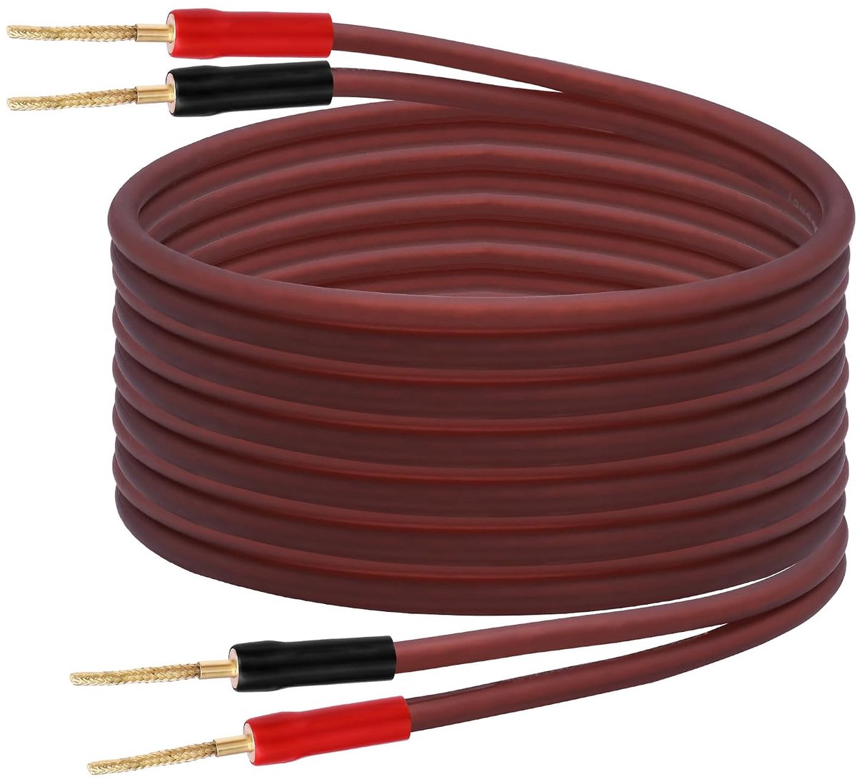 XMSJSIY Flex Pin Banana Speaker Cable 14AWG HiFi Audio OFC Braided Banana Terminal Binding Post Gold Plated Connector - ShopVlot