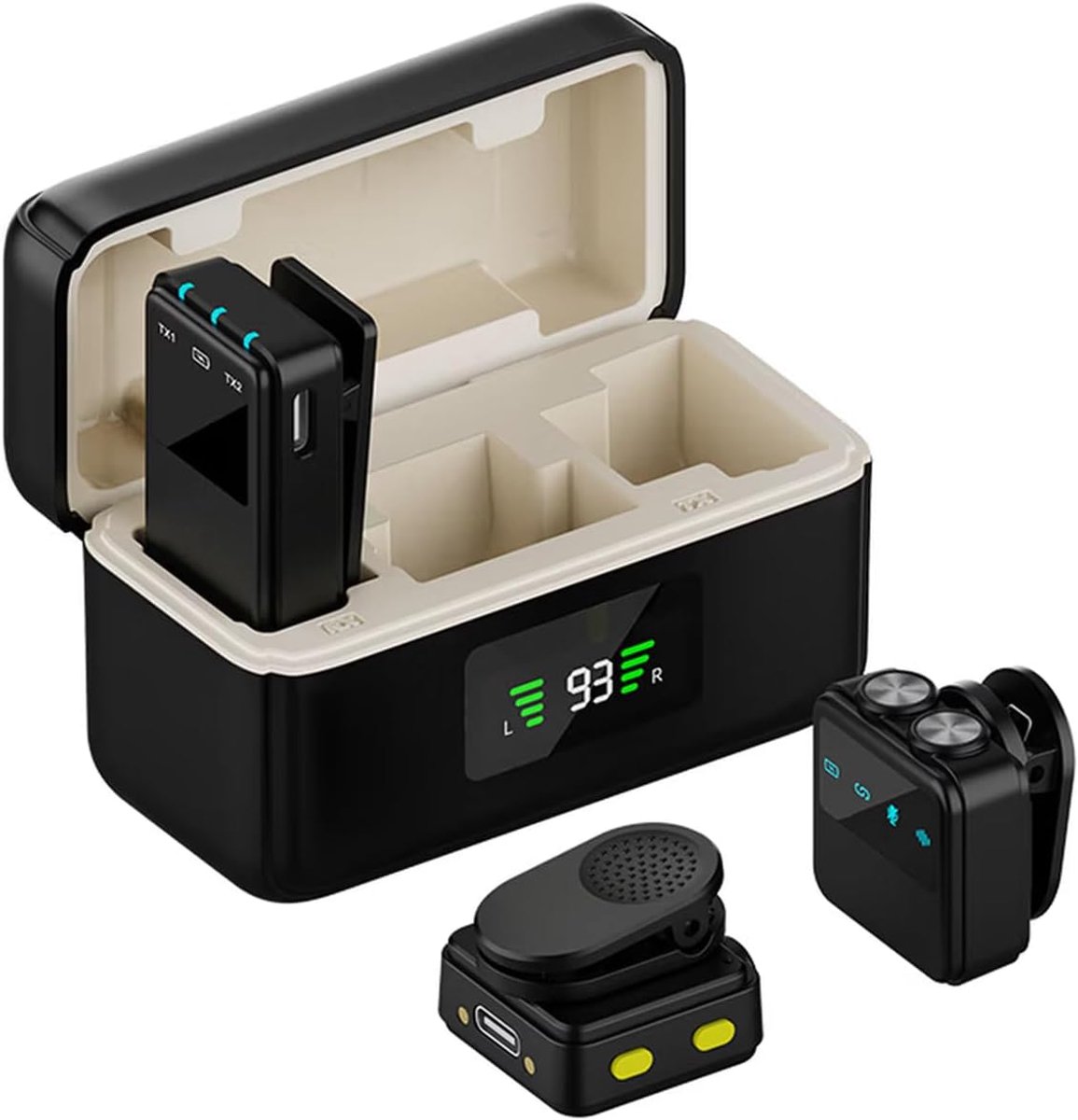Draadloze lavalier-microfoon, mini-clip-on microfoon voor live streaming, video-opnames met of camera, vlogs en - ShopVlot