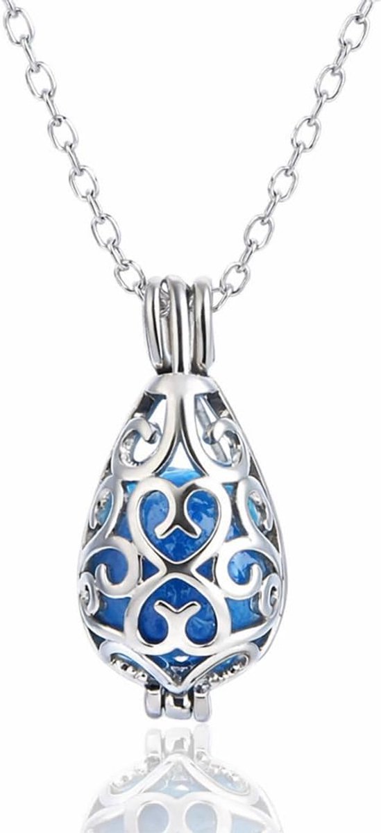 1 Pezzo Collana Di Perle Profumate Catena In Pietra Vulcanica Collare Clavicola Con 5 Batuffoli Di Cotone Rame - ShopVlot