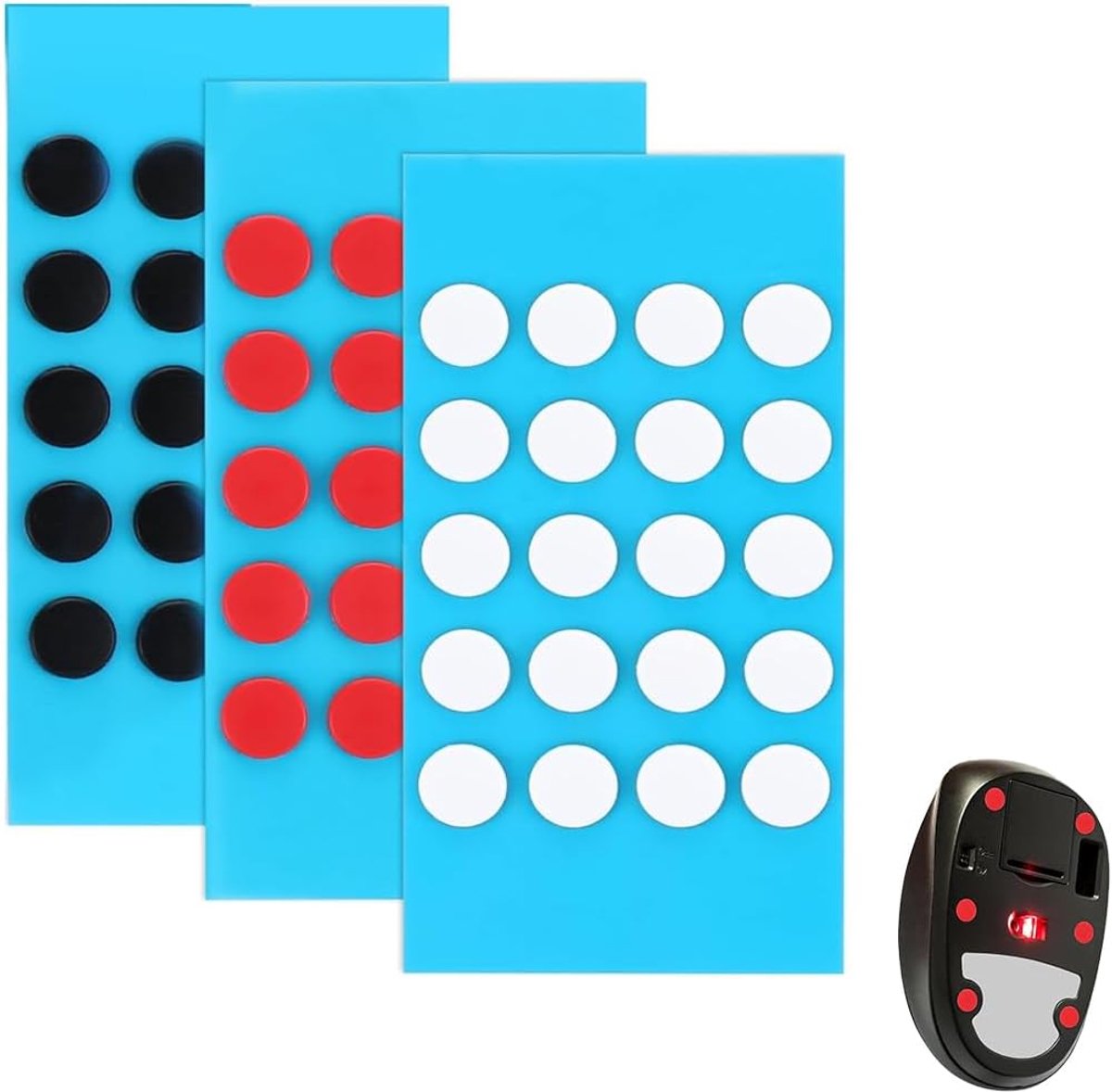 60 Pezzi Glass Mousepad Set Pattini Mouse Ultra-Rapidi Design Arrotondato Performance Scorrimento Perfetta Teflon - ShopVlot