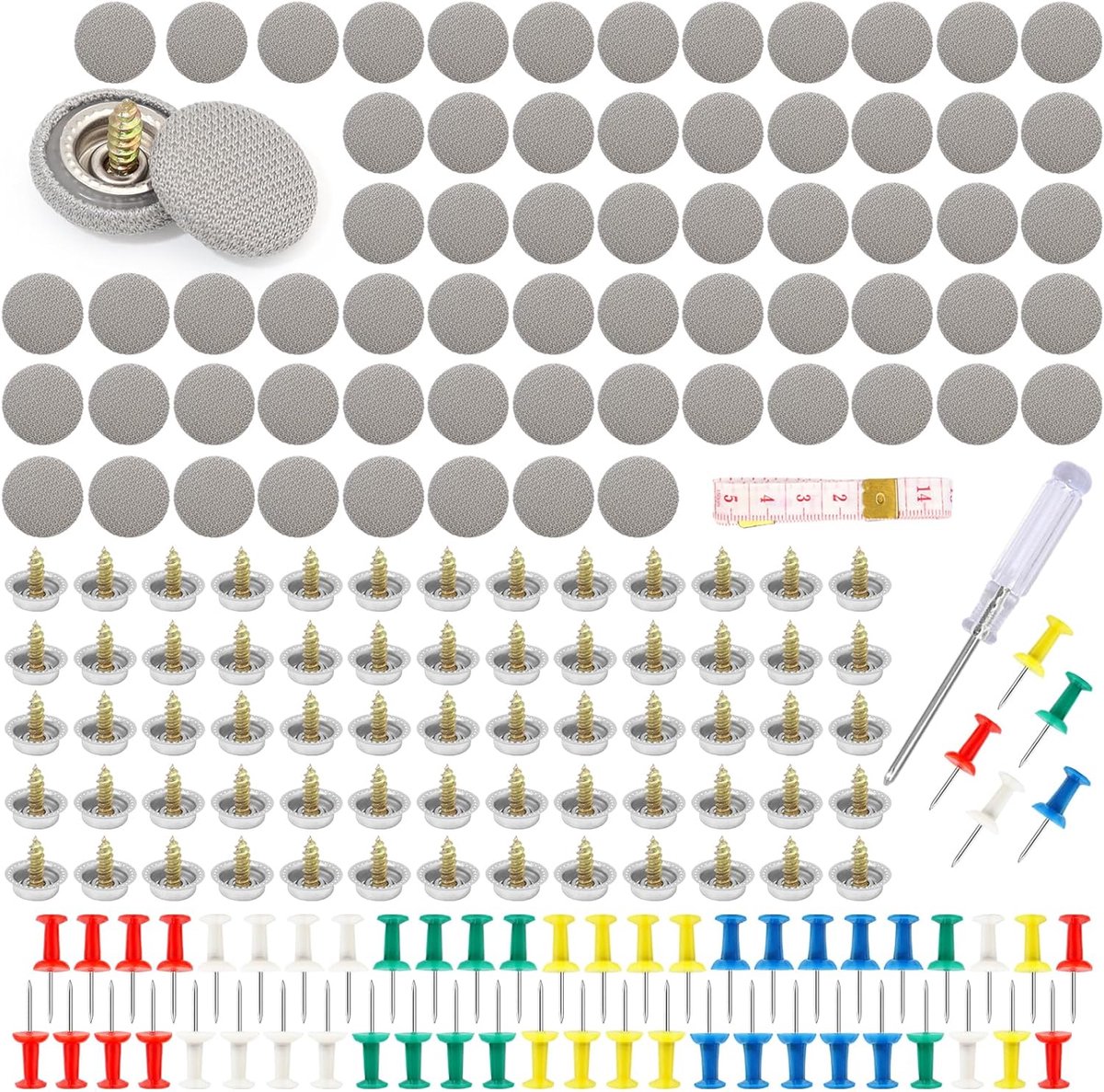 65 Pieces Heaven Repair Kit Sky Screws Car Roof Repair Kit with 65 Colored Pins, 1 Screwdriver, 1 Tape Measure for All - ShopVlot