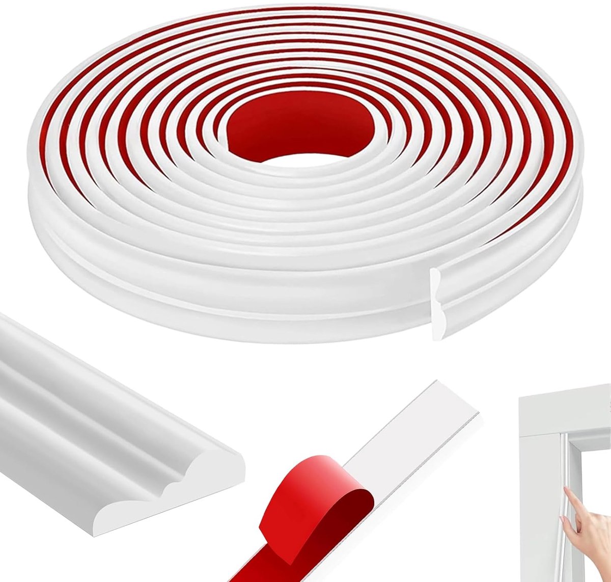 Decorative Moulding Self-Adhesive 8 m x 27 mm Self-Adhesive TPE Wall Moulding 3D Stucco Moulding for Walls, Cabinets - ShopVlot