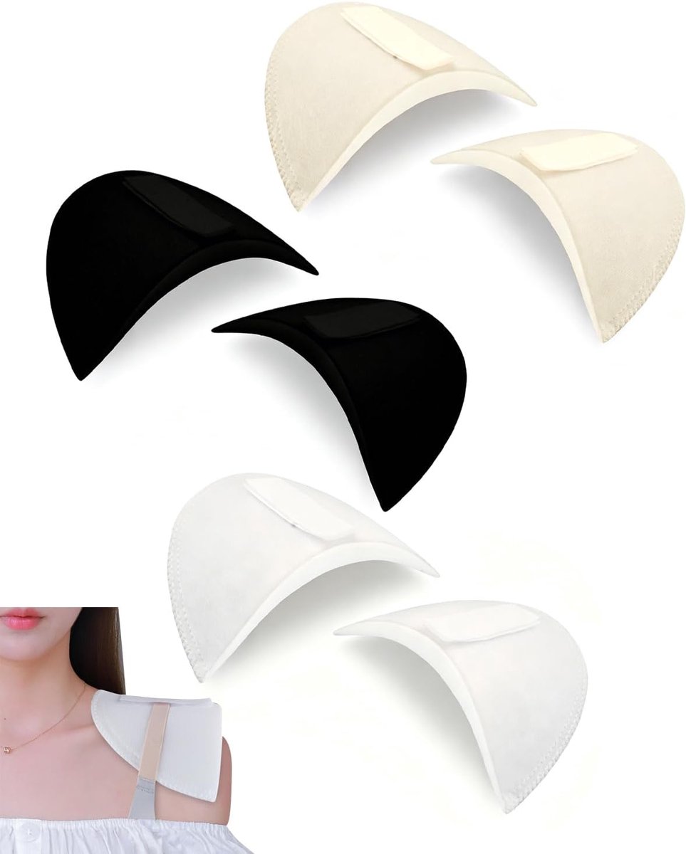 3 paar schouderkussens voor dames, schouderkussens met klittenband, antislip, ademend, herbruikbare schouderkussens - ShopVlot