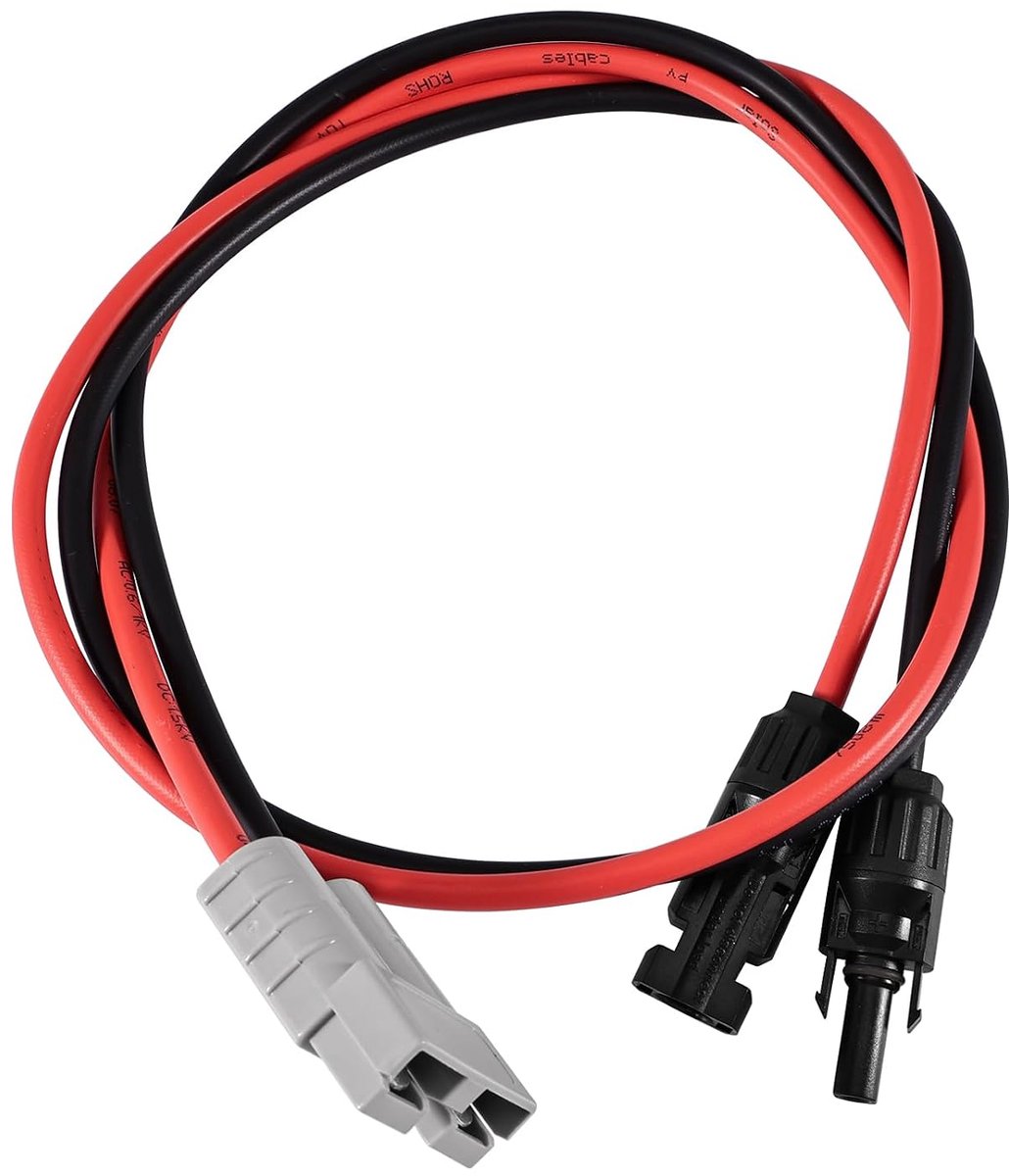Anderson Solarstekker naar 50 A connectorkabel, 12 AWG, 600 V, 1 m stekker voor zonnepaneelkabel, zonnepaneelkabel - ShopVlot