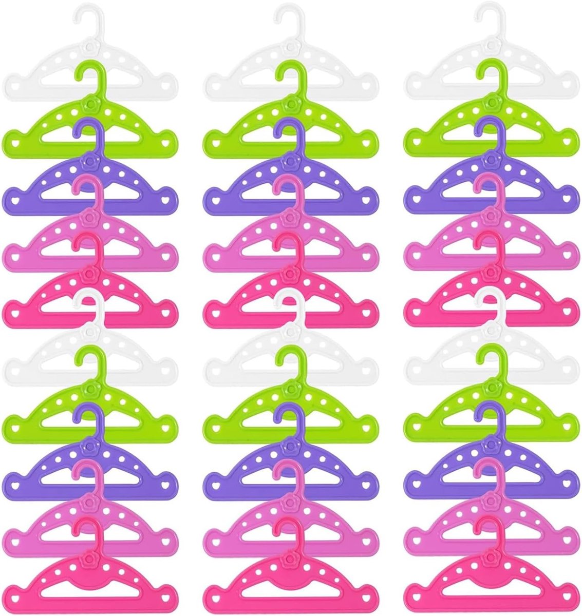 30PCS Doll Wardrobe Hangers, Miniature Plastic Doll Clothes Storage Rack Hangers for Doll Clothes Space Saving - ShopVlot