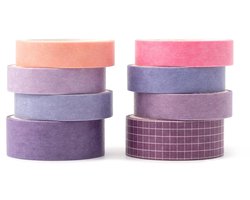 YUBBAEX 8 Rolls Washi Tape, Basic Solid Color Tape for Covering Decorative Tapes for Art, Crafts, Journal, Planner - ShopVlot