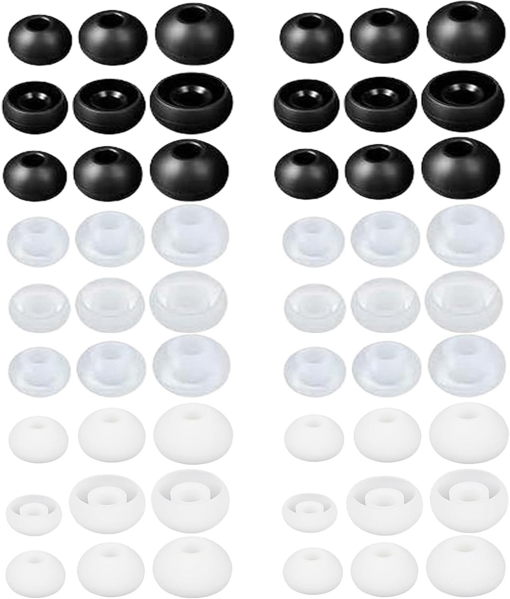 54Pcs Silicone Replacement Earbuds, Rubber Ear Pads for Headphones, Earmuffs Headphone Accessories, 3 Sizes (S/M/L) - ShopVlot