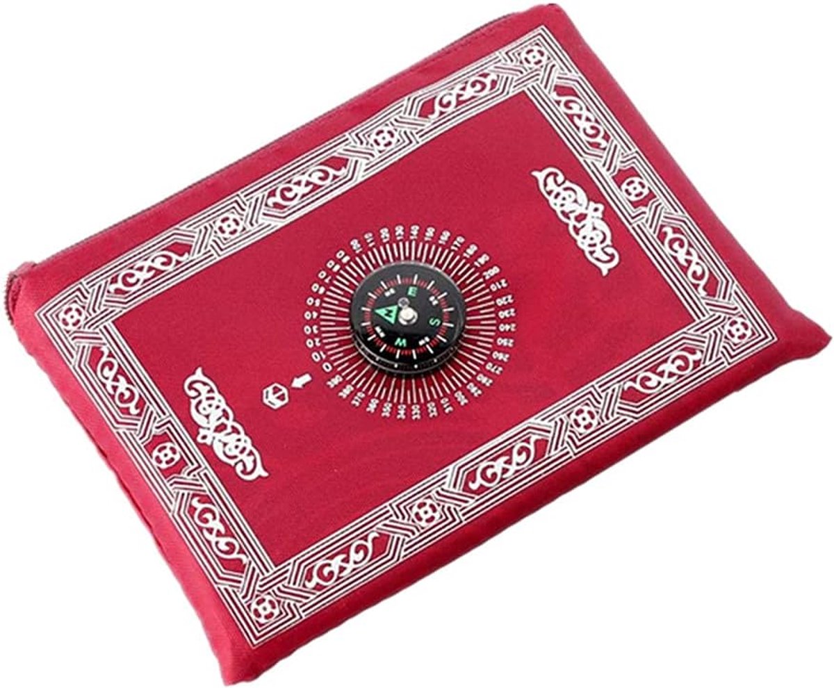 Portable Light Islamic Travel Prayer Carpet, Anlising with Compass Pocket Size Carry Bag and Compass Pray Rug Portable - ShopVlot