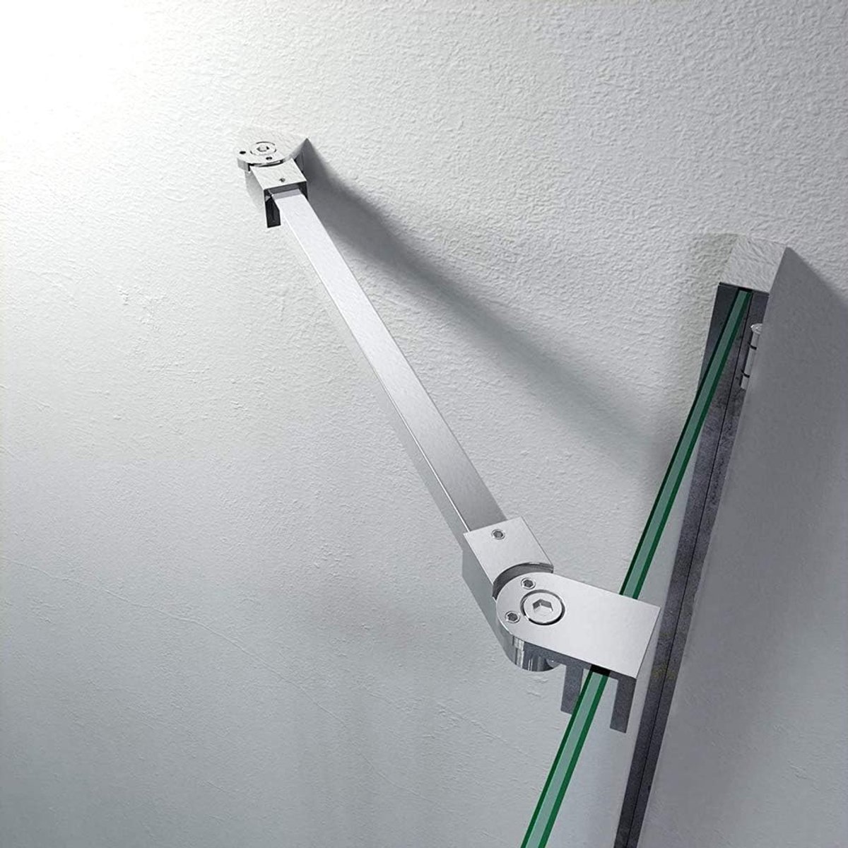 40cm Stainless Steel Frameless Shower Door Fixed Panel Wall to Glass Support Bar for 1/4" to 3/8" Thick Glass by M-Home - ShopVlot