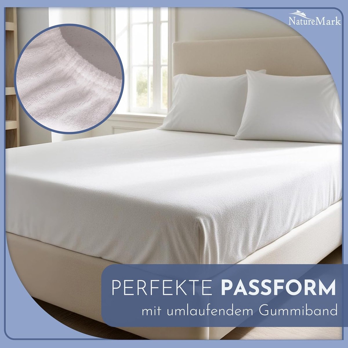 NatureMark Set of 2 fitted sheets for cuddly soft nights, available in many sizes and colours, 140 x 200 cm, 160 x 200 - ShopVlot