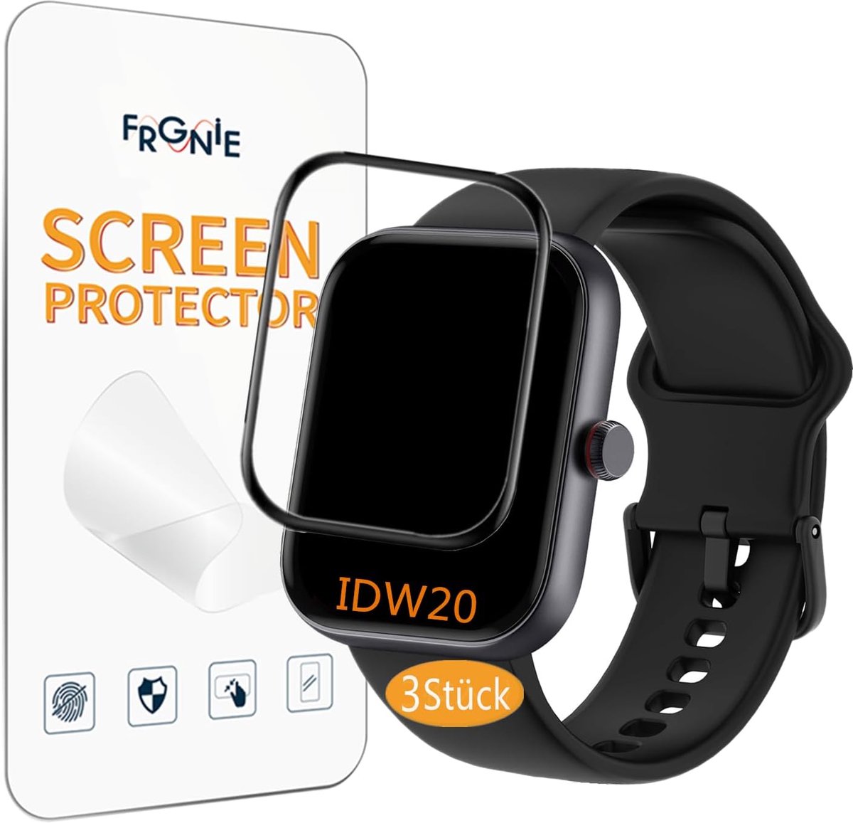 Protective Film for IDW20 Smartwatch 1.91 Inch (3 Pack) 3D Curved Full Cover Screen Protector Film Compatible with - ShopVlot