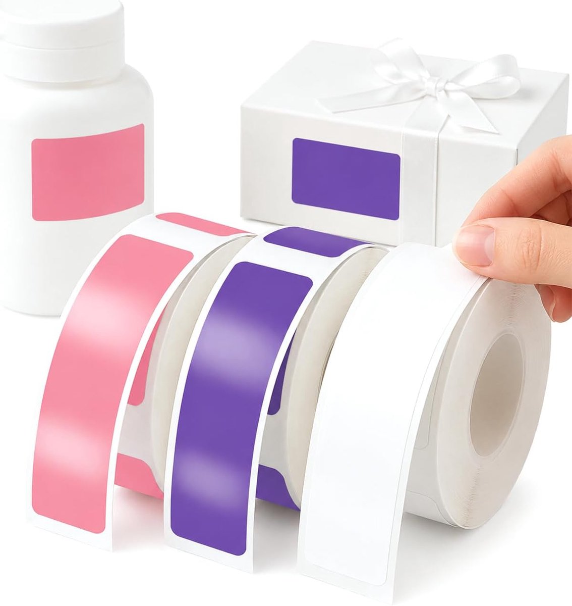 3 rollen vervangende labeltape, 480 stuks, zelfklevend, waterdicht en thermisch voor thuis en op kantoor - ShopVlot