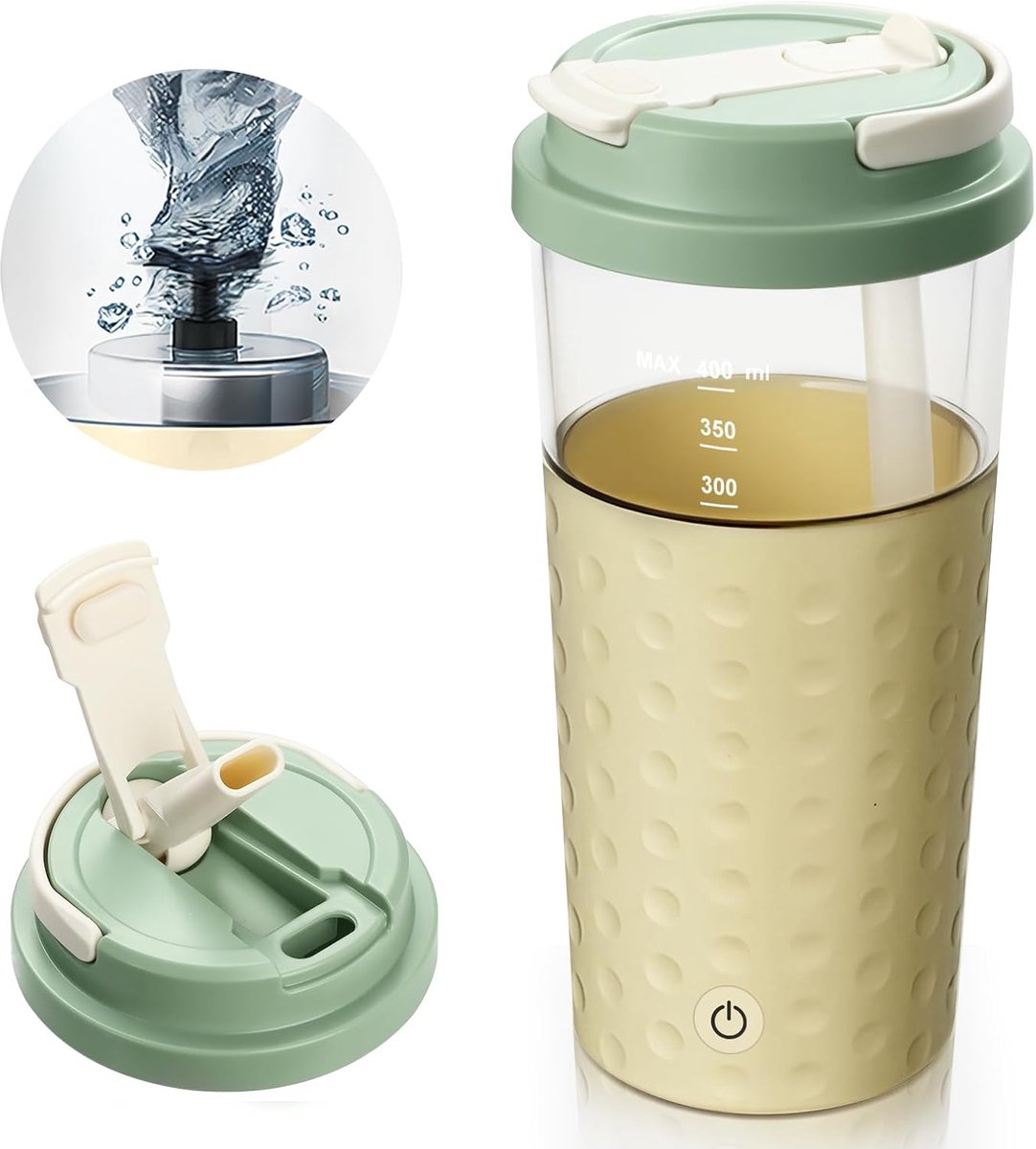 Electric Protein Shaker 400 ml Electric Shaker Versatile Lid 2-in-1 SOARFLY Electric USB Shaker for Protein Shakes BPA - ShopVlot
