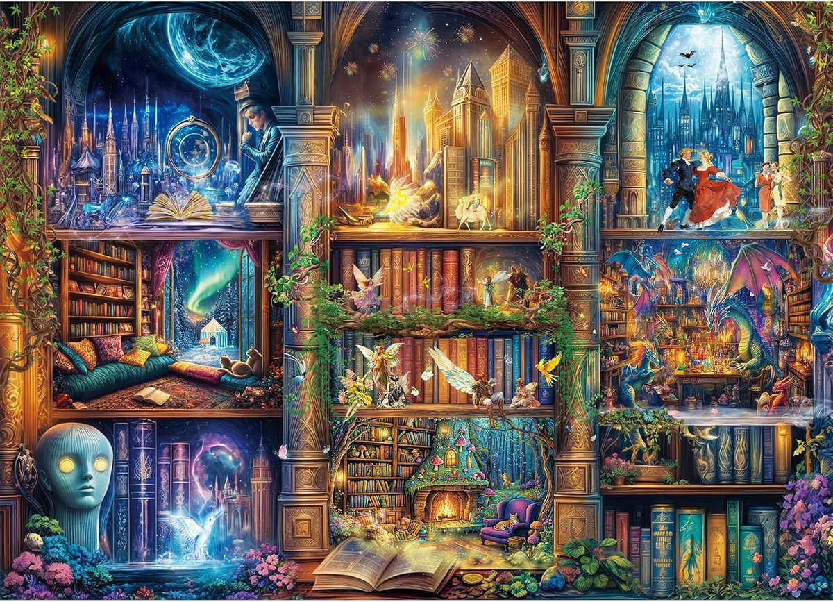 Puzzle 1000 pieces, challenging riddle, puzzles for the whole family, gifts for adults, theme: the magical world - ShopVlot